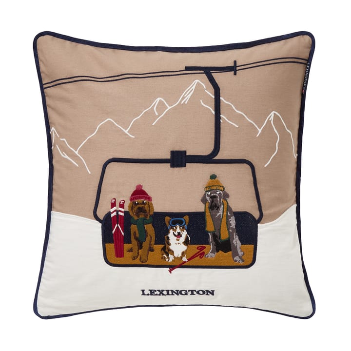 Copricuscino Dog lift eko. cotone twill 50x50 cm - Beige-bianco - Lexington