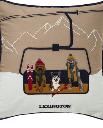 Copricuscino Dog lift eko. cotone twill 50x50 cm - Beige-bianco - Lexington