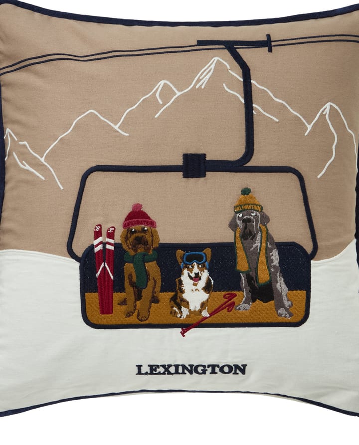 Copricuscino Dog lift eko. cotone twill 50x50 cm, Beige-bianco Lexington