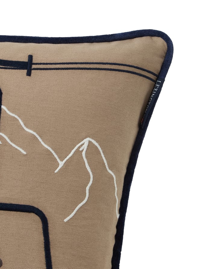 Copricuscino Dog lift eko. cotone twill 50x50 cm, Beige-bianco Lexington