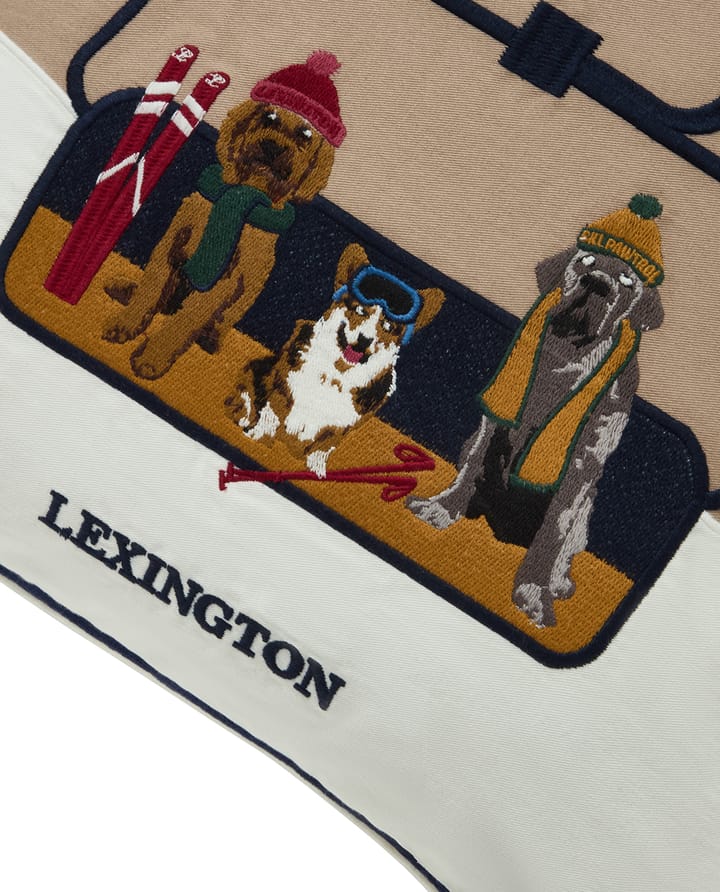 Copricuscino Dog lift eko. cotone twill 50x50 cm, Beige-bianco Lexington