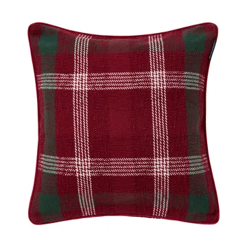 Copricuscino in cotone riciclato Checked 50x50 cm - Rosso-verde-bianco - Lexington