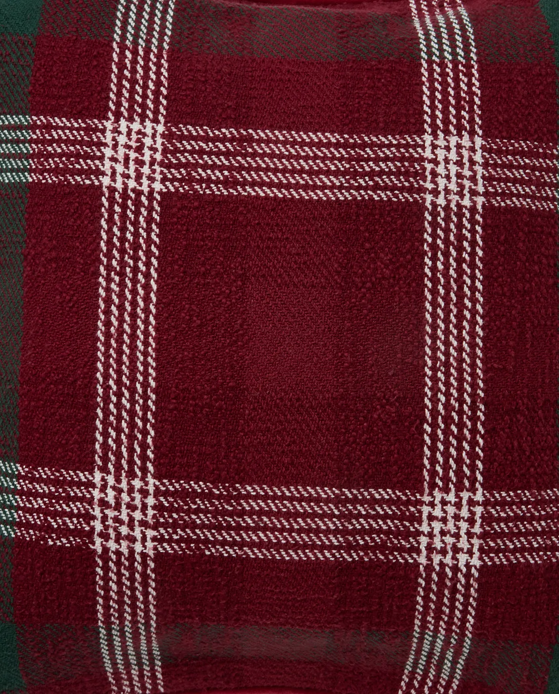 Copricuscino in cotone riciclato Checked 50x50 cm, Rosso-verde-bianco Lexington
