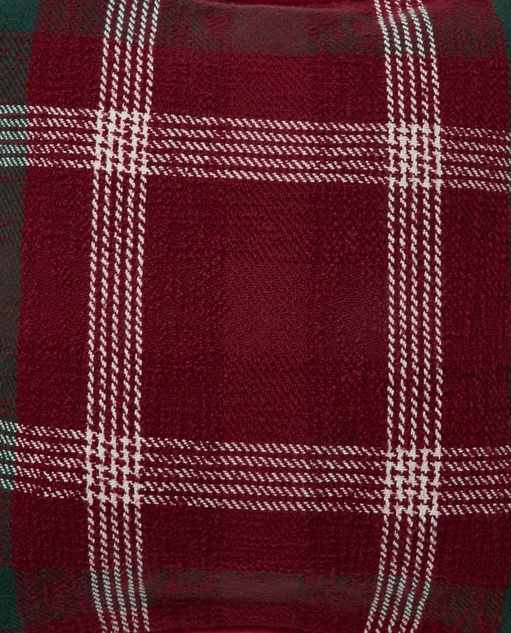Copricuscino in cotone riciclato Checked 50x50 cm, Rosso-verde-bianco Lexington
