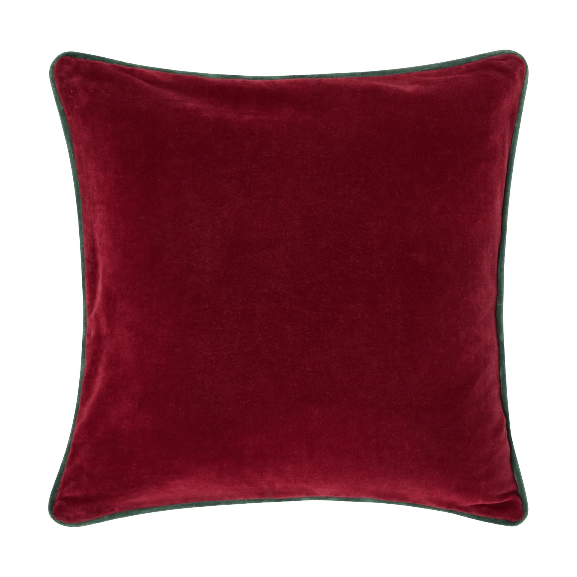 Copricuscino in velluto di cotone biologico Wreath 50x50 cm, Rosso-verde-giallo, 50x50 cm Lexington