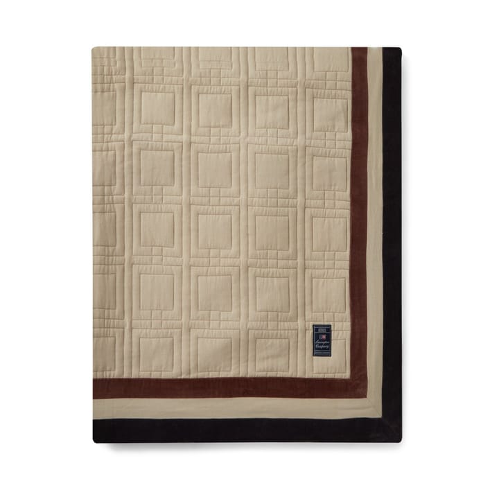 Copriletto Graphic Quilted Organic Cotton 160x240 cm., Beige chiaro-marrone-grigio scuro Lexington