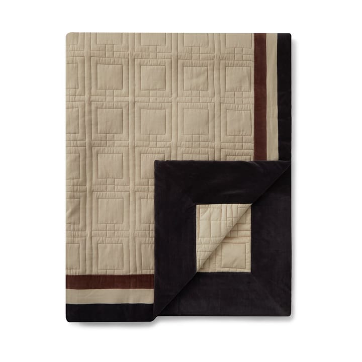 Copriletto Graphic Quilted Organic Cotton 160x240 cm., Beige chiaro-marrone-grigio scuro Lexington