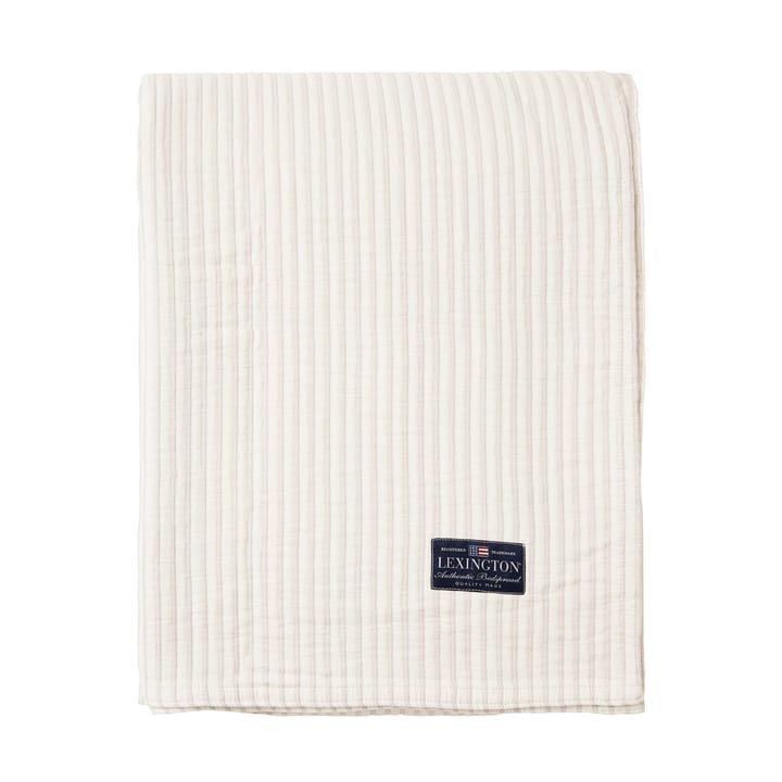 Copriletto invertibile in cotone biologico Striped 260x240 cm, Off white Lexington