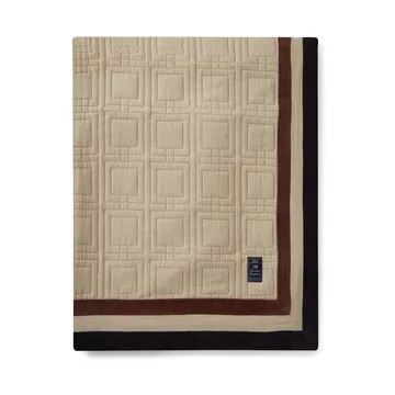 Copriletto Quilted Organic Cotton Velvet 240x260 cm - Beige chiaro, marrone, grigio scuro - Lexington