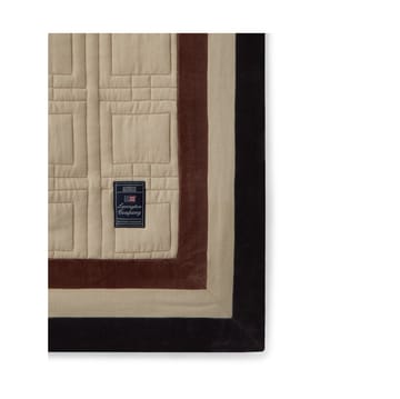 Copriletto Quilted Organic Cotton Velvet 240x260 cm - Beige chiaro, marrone, grigio scuro - Lexington
