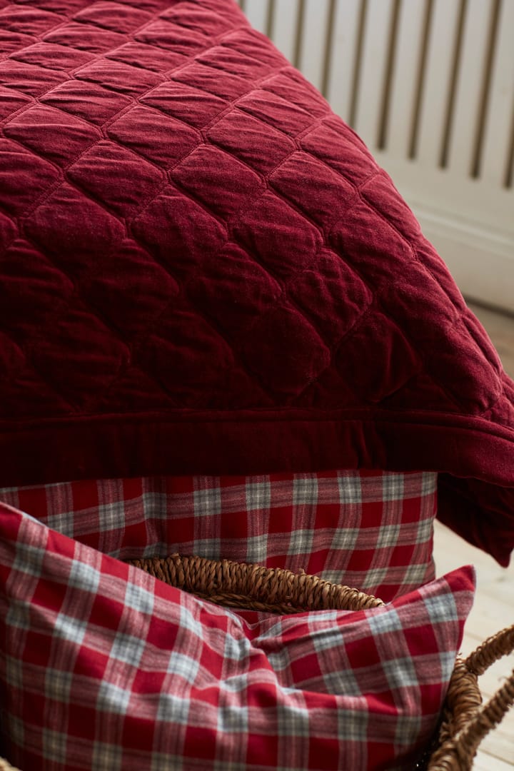 Copriletto Quilted Organic Cotton Velvet 240x260 cm - Rosso - Lexington