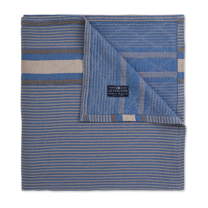 Copriletto trapuntato Side Striped Soft 160x240 cm - Blu - Lexington