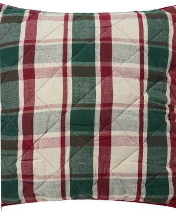 Copripiumino a quadretti in lino/cotone trapuntato 50x50 cm - Verde-rosso-beige - Lexington
