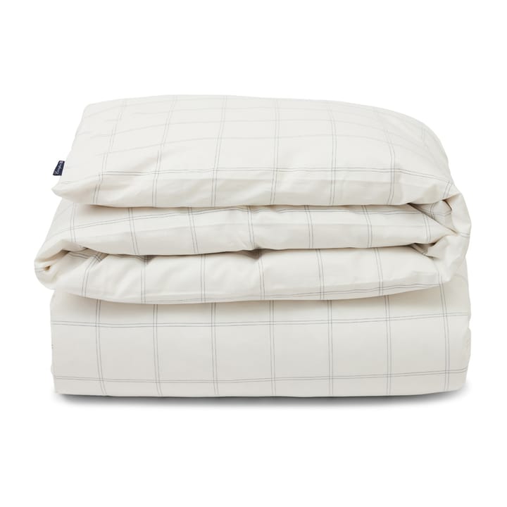 Copripiumino a quadri in cotone-lyocell 150x210 cm, Bianco sporco-blu scuro Lexington