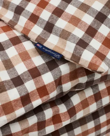 Copripiumino Checked in cotone e flanella 220x220 cm - Rustic Brown/Off White - Lexington