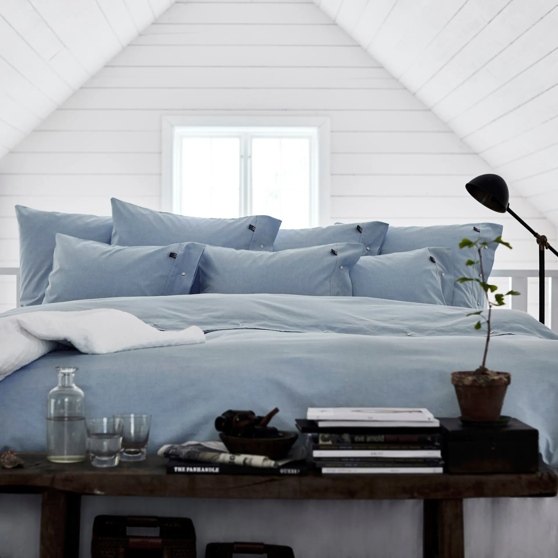 Copripiumino Icons Pin Point 220x220 cm, blu Lexington