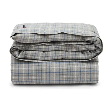 Copripiumino in flanella di cotone a quadri 150x210 cm - Grigio-blu - Lexington