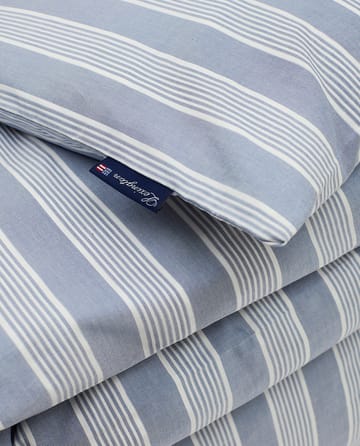 Copripiumino Striped in cotone lyocell 150x210 cm - Blu-bianco - Lexington