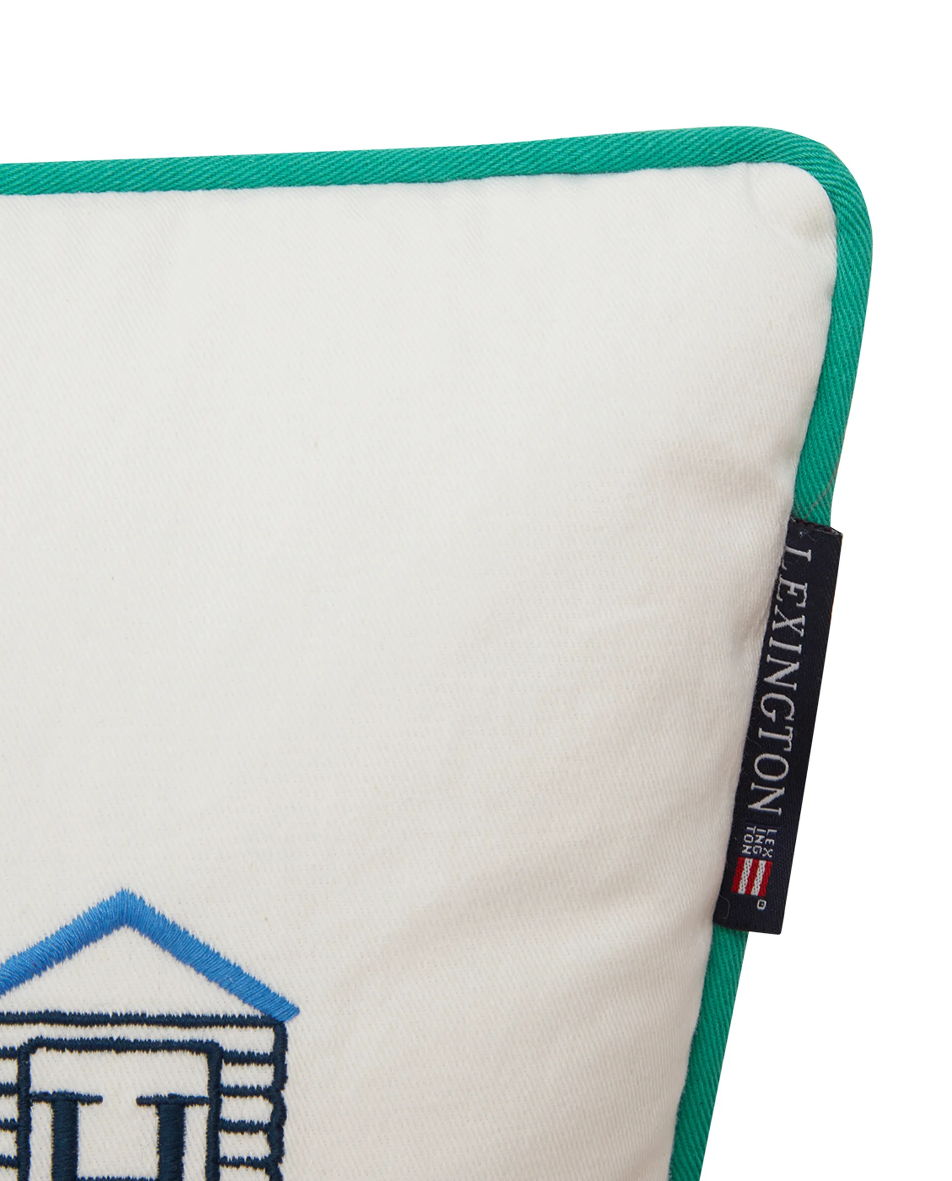 Cuscino Beach Club Small Embroidered 30x40 cm, Blu-bianco-verde Lexington
