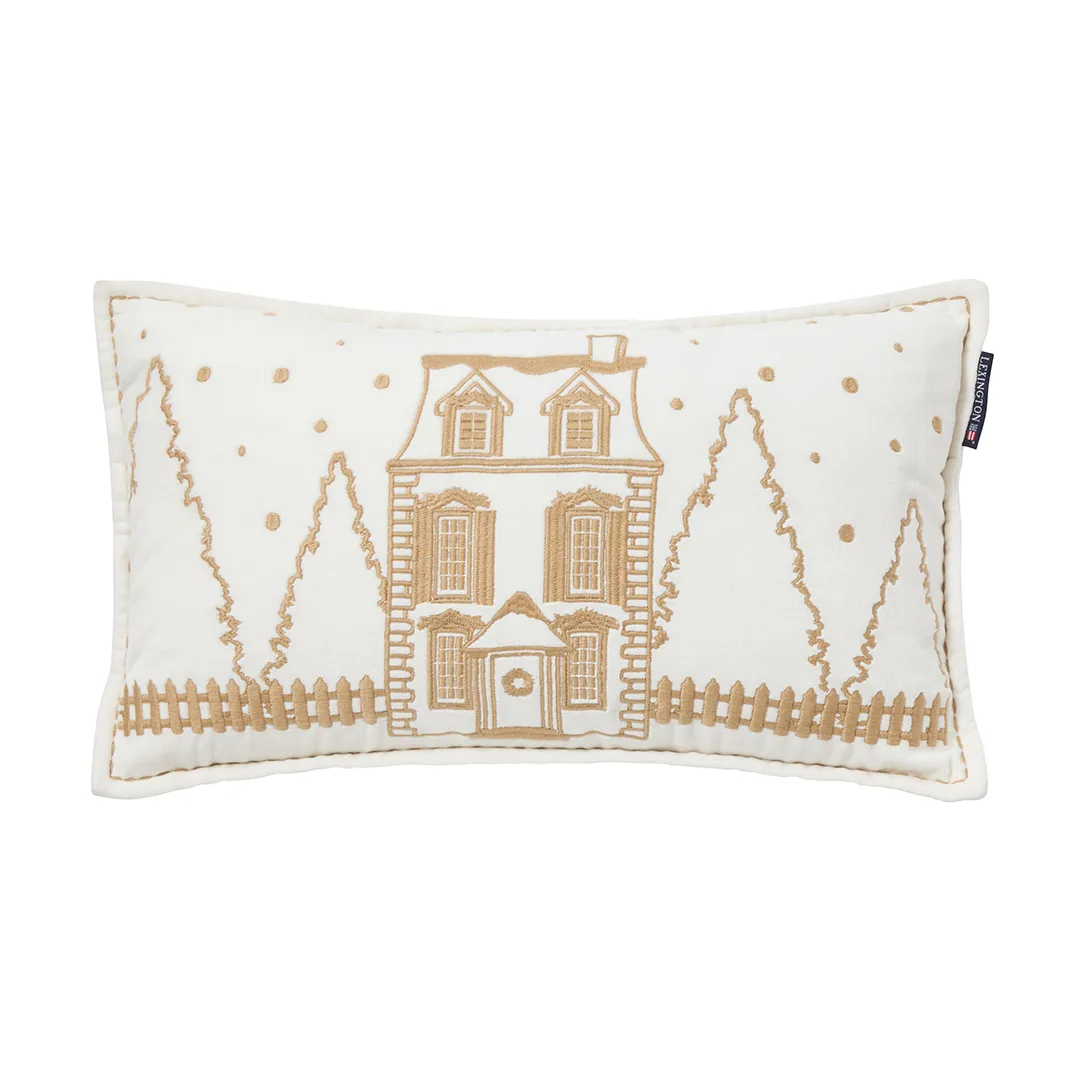 Cuscino in cotone vellutato eko Winter House 30x50 cm, Bianco-Beige chiaro Lexington