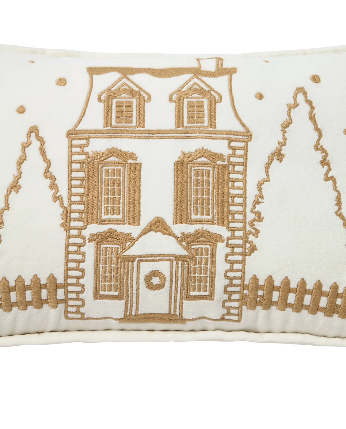 Cuscino in cotone vellutato eko Winter House 30x50 cm, Bianco-Beige chiaro Lexington