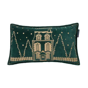 Cuscino in cotone vellutato eko Winter House 30x50 cm - Verde-Beige chiaro - Lexington