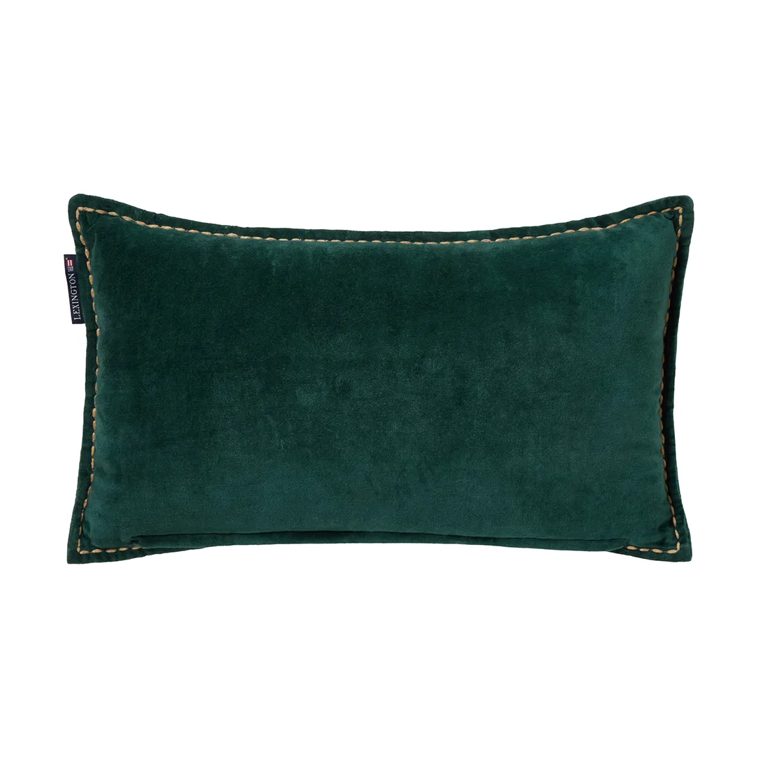 Cuscino in cotone vellutato eko Winter House 30x50 cm, Verde-Beige chiaro Lexington