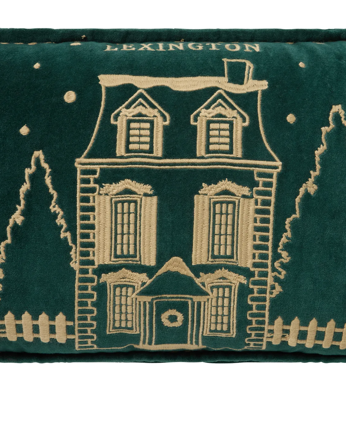 Cuscino in cotone vellutato eko Winter House 30x50 cm, Verde-Beige chiaro Lexington