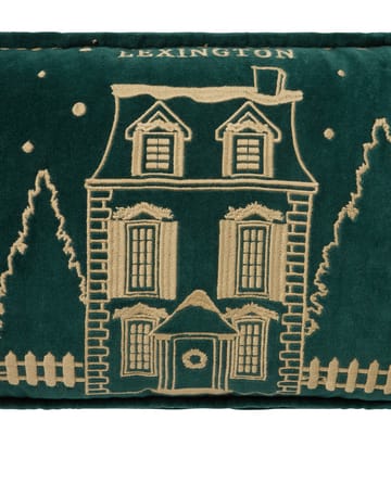 Cuscino in cotone vellutato eko Winter House 30x50 cm - Verde-Beige chiaro - Lexington