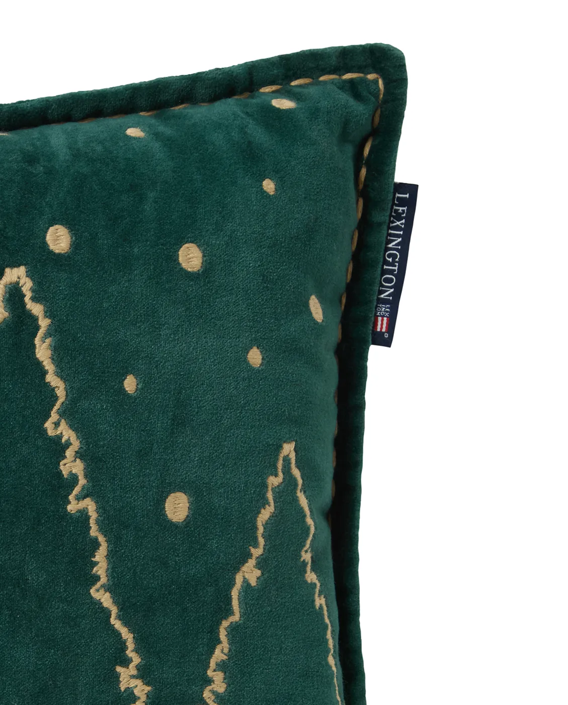Cuscino in cotone vellutato eko Winter House 30x50 cm, Verde-Beige chiaro Lexington
