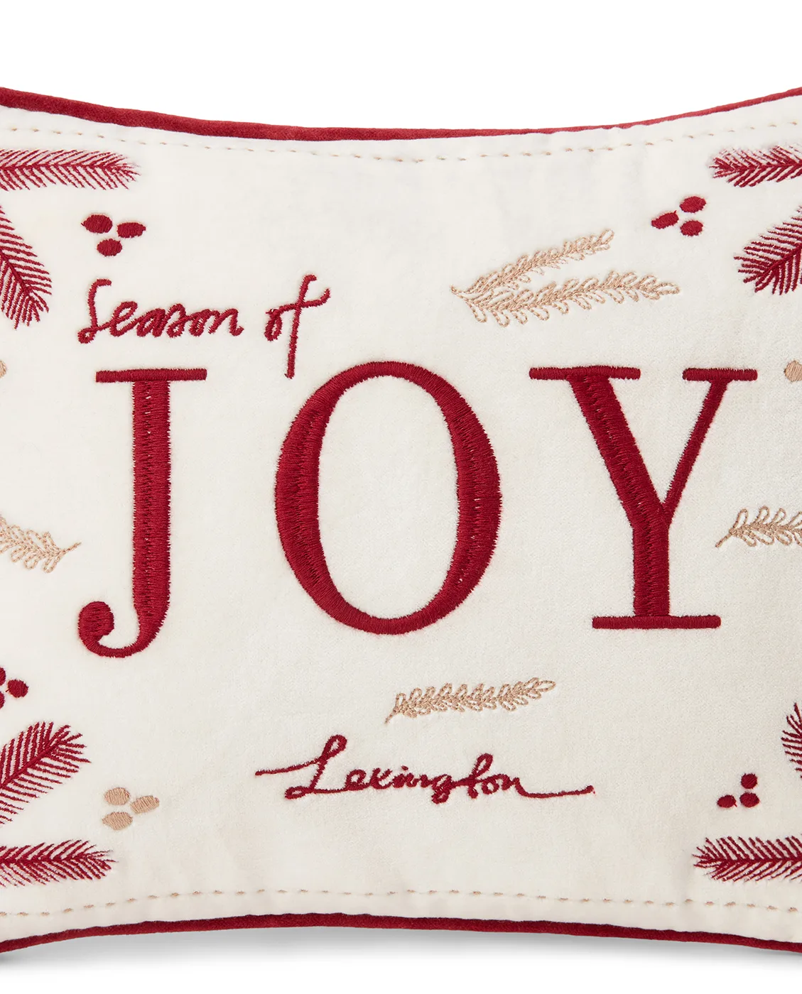 Cuscino in velluto di cotone biologico Joy 30x40 cm, Bianco-rosso Lexington