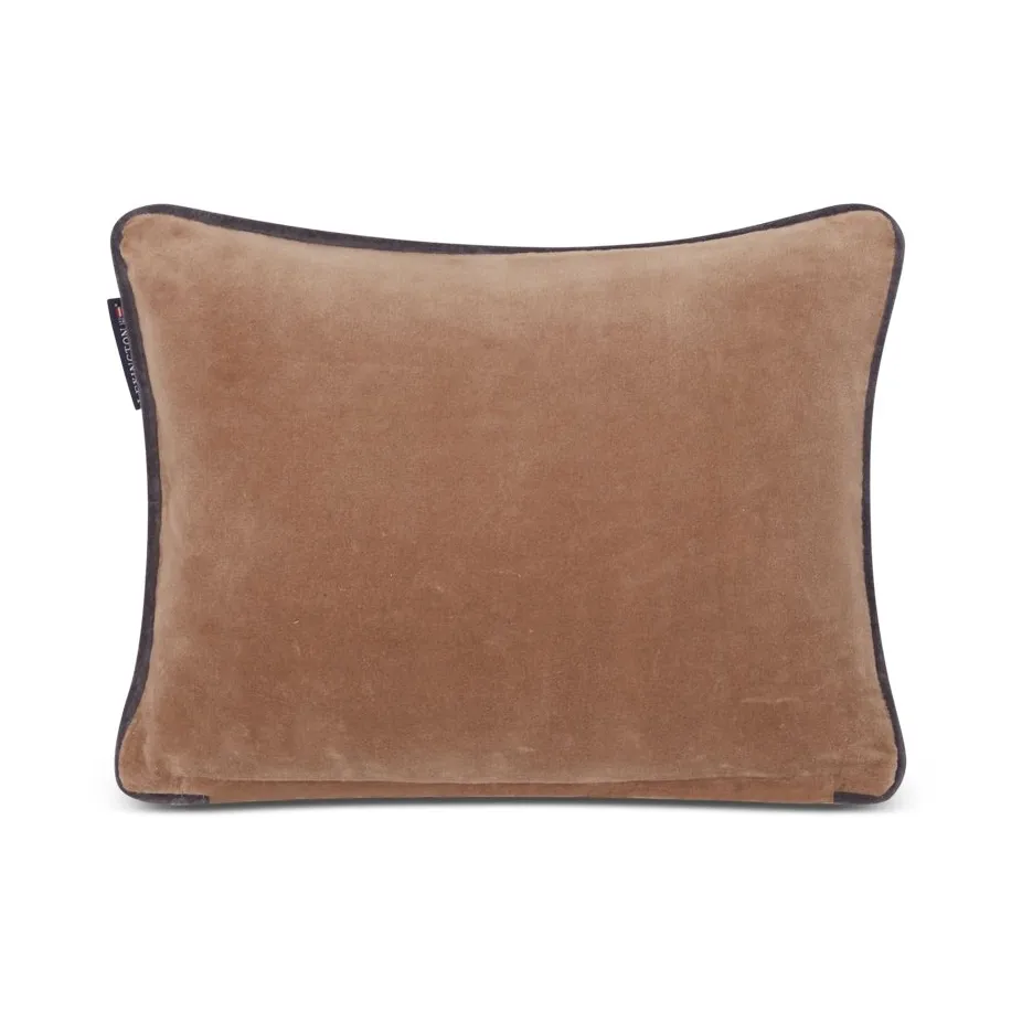 Cuscino Lodge Organic Cotton Velvet 30x40 cm, Beige, grigio scuro Lexington