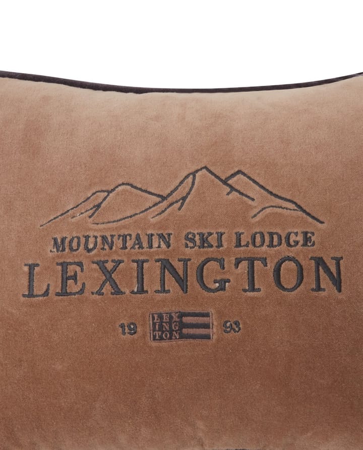 Cuscino Lodge Organic Cotton Velvet 30x40 cm - Beige, grigio scuro - Lexington
