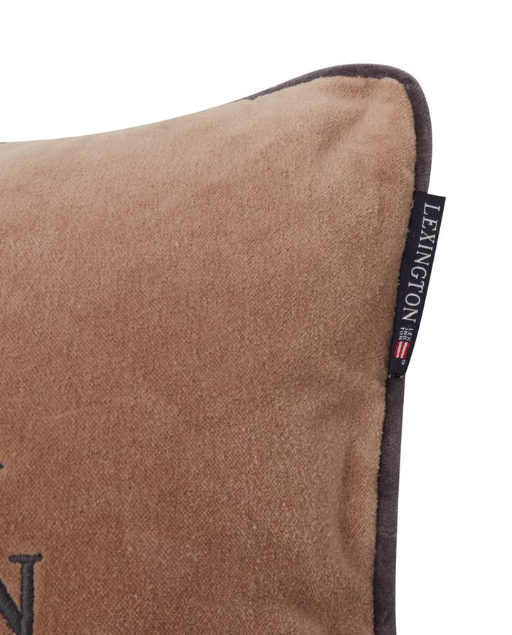 Cuscino Lodge Organic Cotton Velvet 30x40 cm - Beige, grigio scuro - Lexington