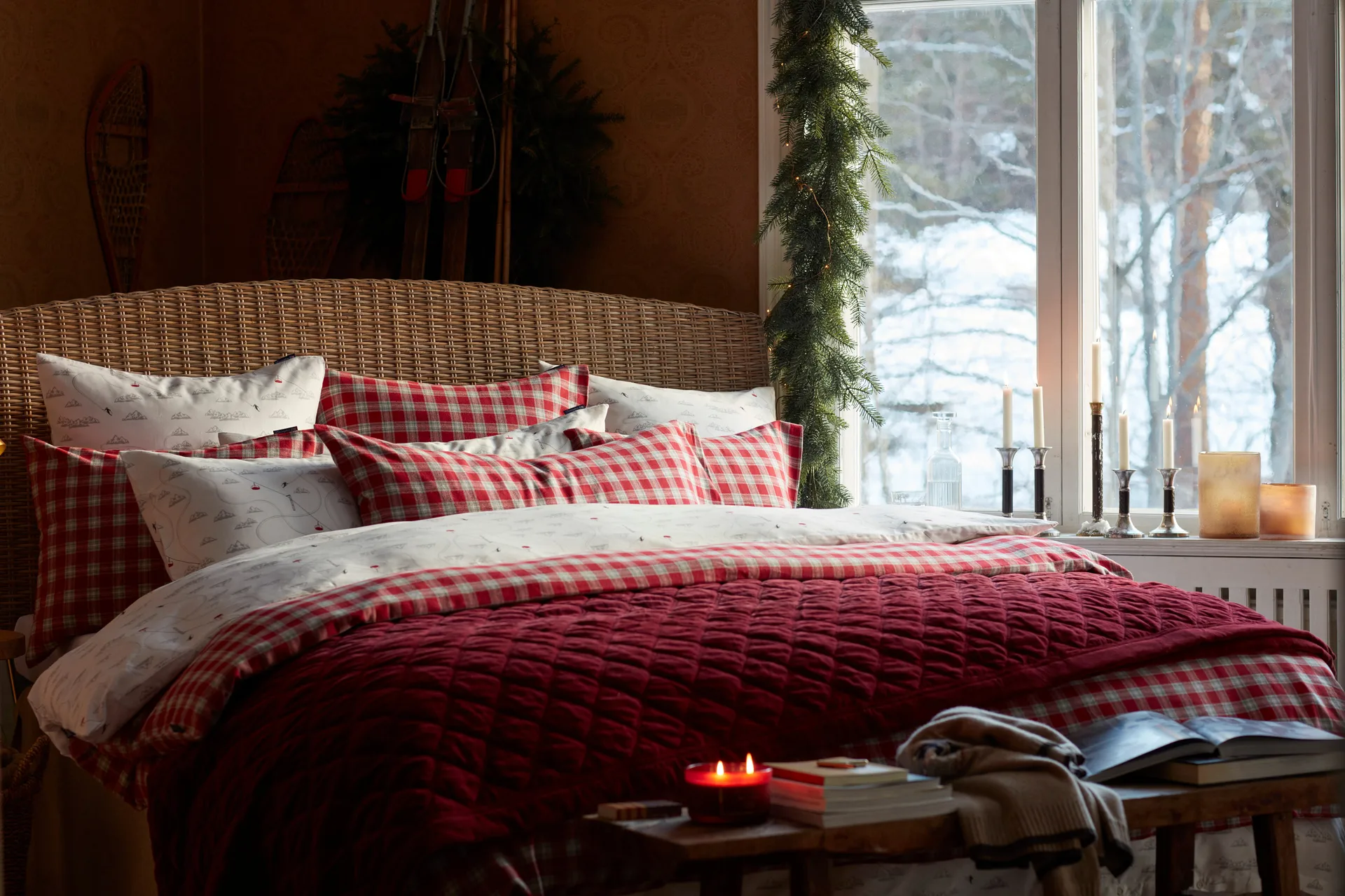 Federa Checked Flannel 50x60 cm, Rosso, grigio, bianco Lexington