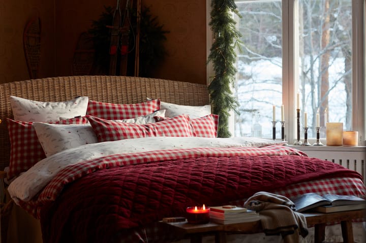 Federa Checked Flannel 50x60 cm - Rosso, grigio, bianco - Lexington