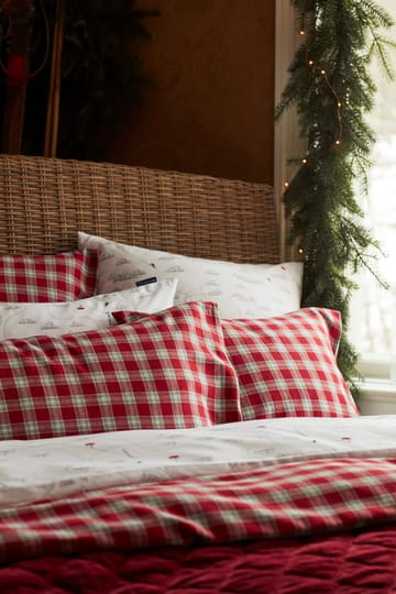 Federa Checked Flannel 50x60 cm - Rosso, grigio, bianco - Lexington