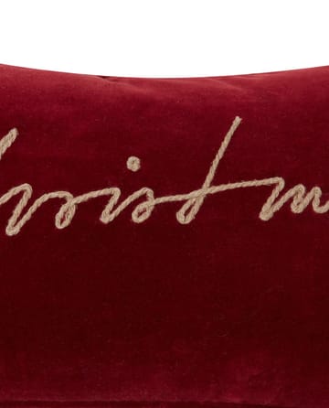 Federa Christmas in cotone organico, velluto, 30x50 cm - Rosso - Lexington