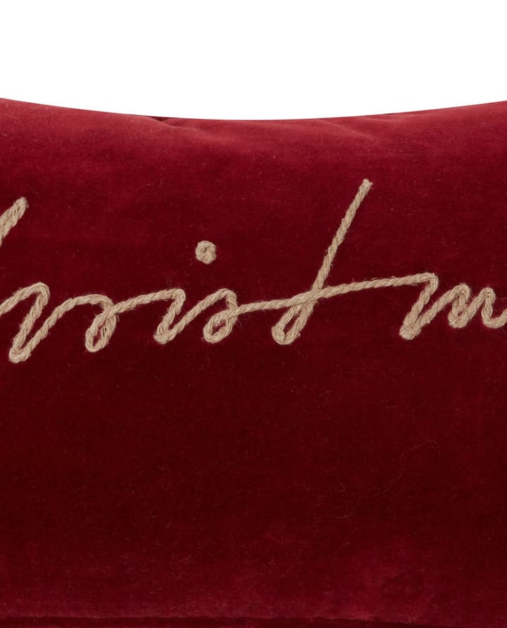 Federa Christmas in cotone organico, velluto, 30x50 cm - Rosso - Lexington