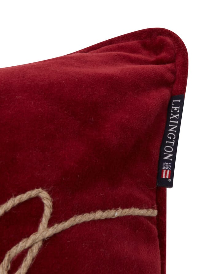 Federa Christmas in cotone organico, velluto, 30x50 cm - Rosso - Lexington
