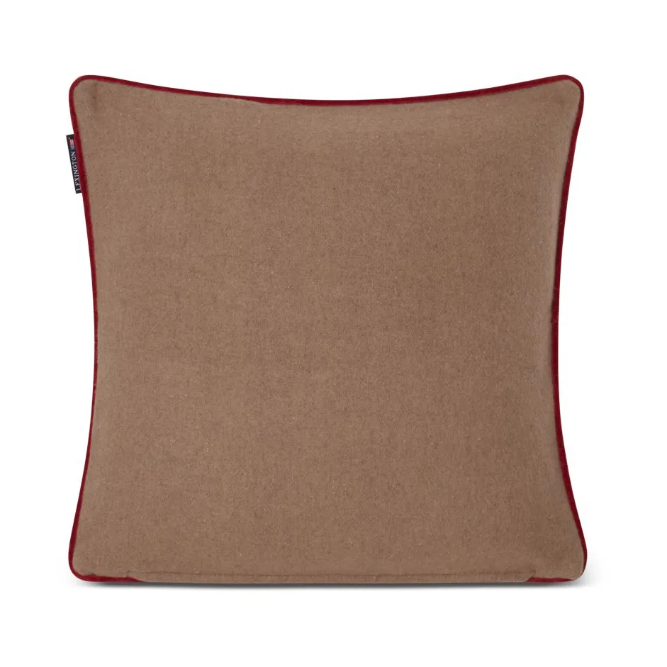 Federa Fresh Snow Ski Lift in misto lana, 50x50 cm, Beige, bianco, rosso Lexington