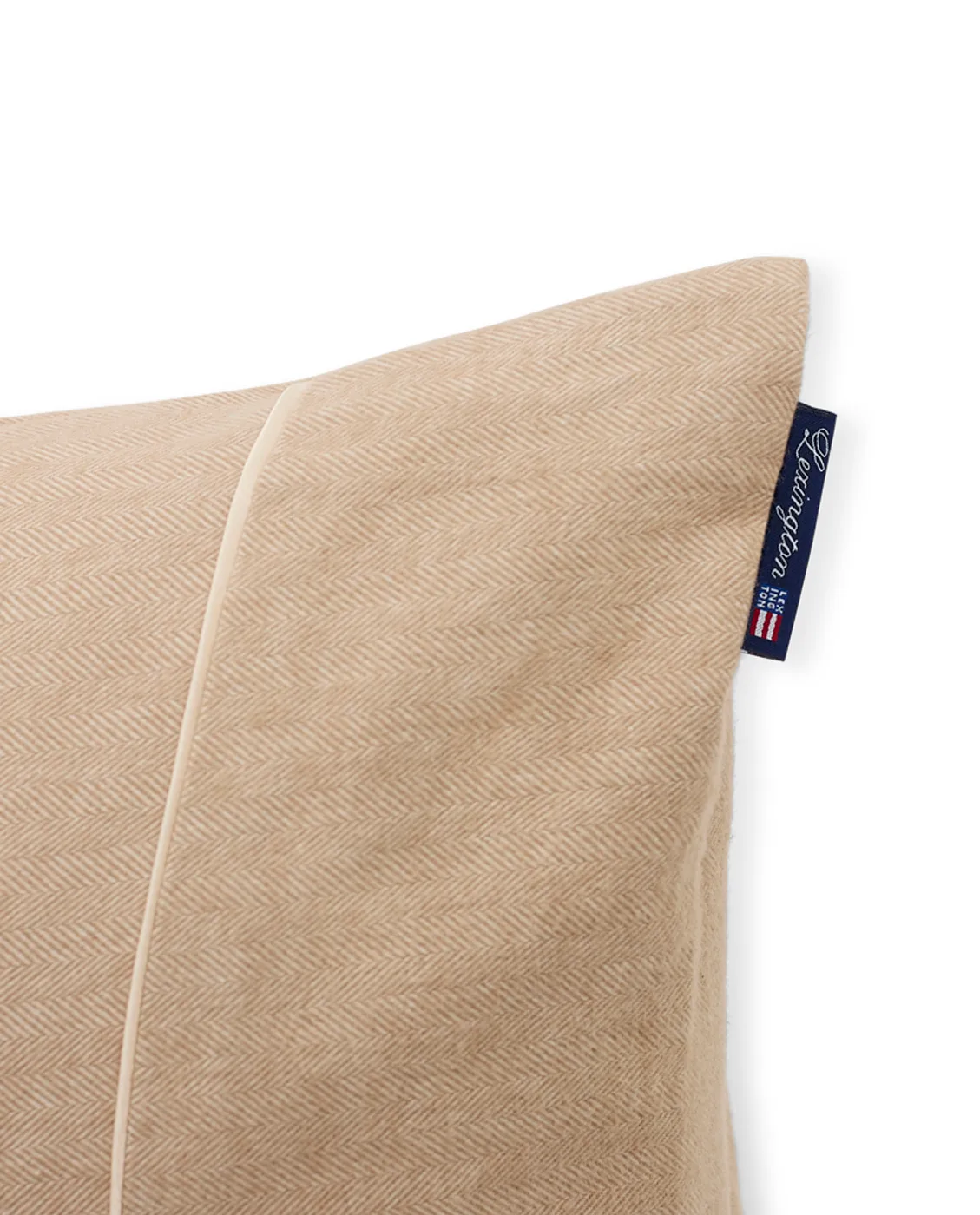 Federa Herringbone Flanell 50x60 cm, Beige-bianco sporco Lexington