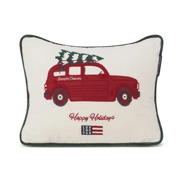 Federa Holiday Car in cotone organico vellutato, 30x40 cm - Bianco, rosso, multicolore - Lexington