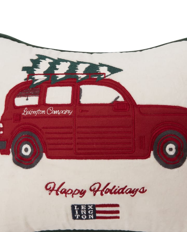 Federa Holiday Car in cotone organico vellutato, 30x40 cm - Bianco, rosso, multicolore - Lexington