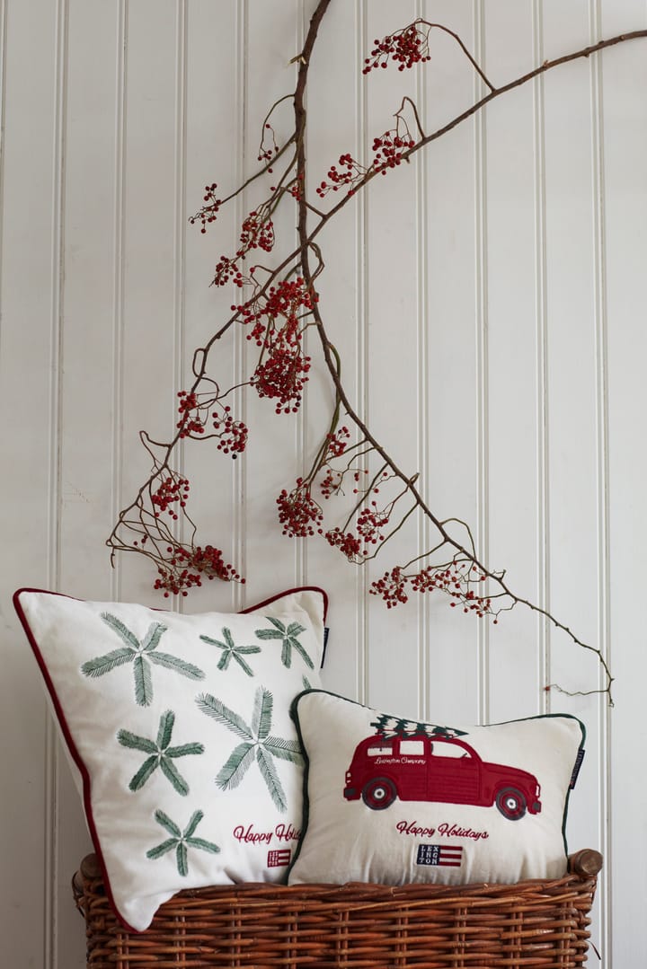 Federa Holiday Car in cotone organico vellutato, 30x40 cm - Bianco, rosso, multicolore - Lexington