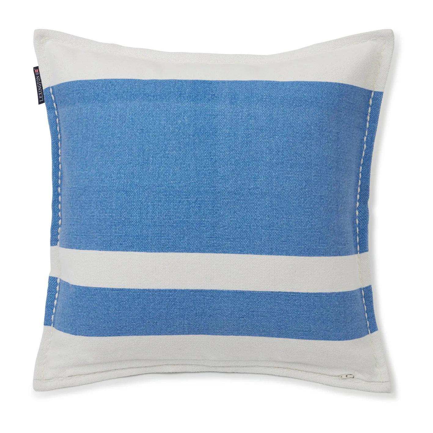 Federa in cotone Irregular Striped 50x50 cm, Blu-bianco Lexington