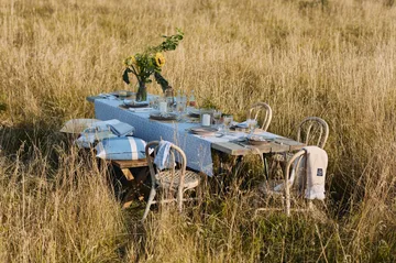 Federa in cotone Irregular Striped 50x50 cm - Blu-bianco - Lexington