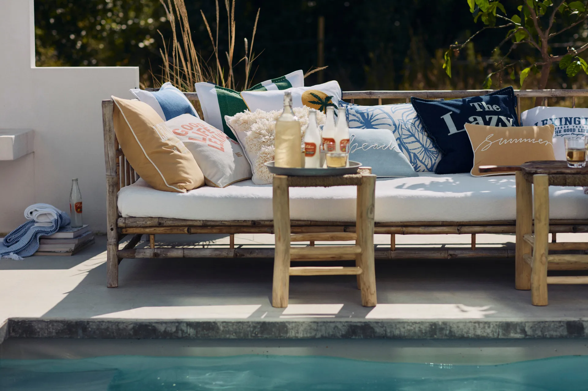 Federa in cotone Lazy Days Denim Twill 50x50 cm, Denim blue Lexington