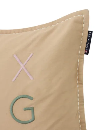 Federa in cotone organico Love Different 50x50 cm - Beige-multicolore - Lexington