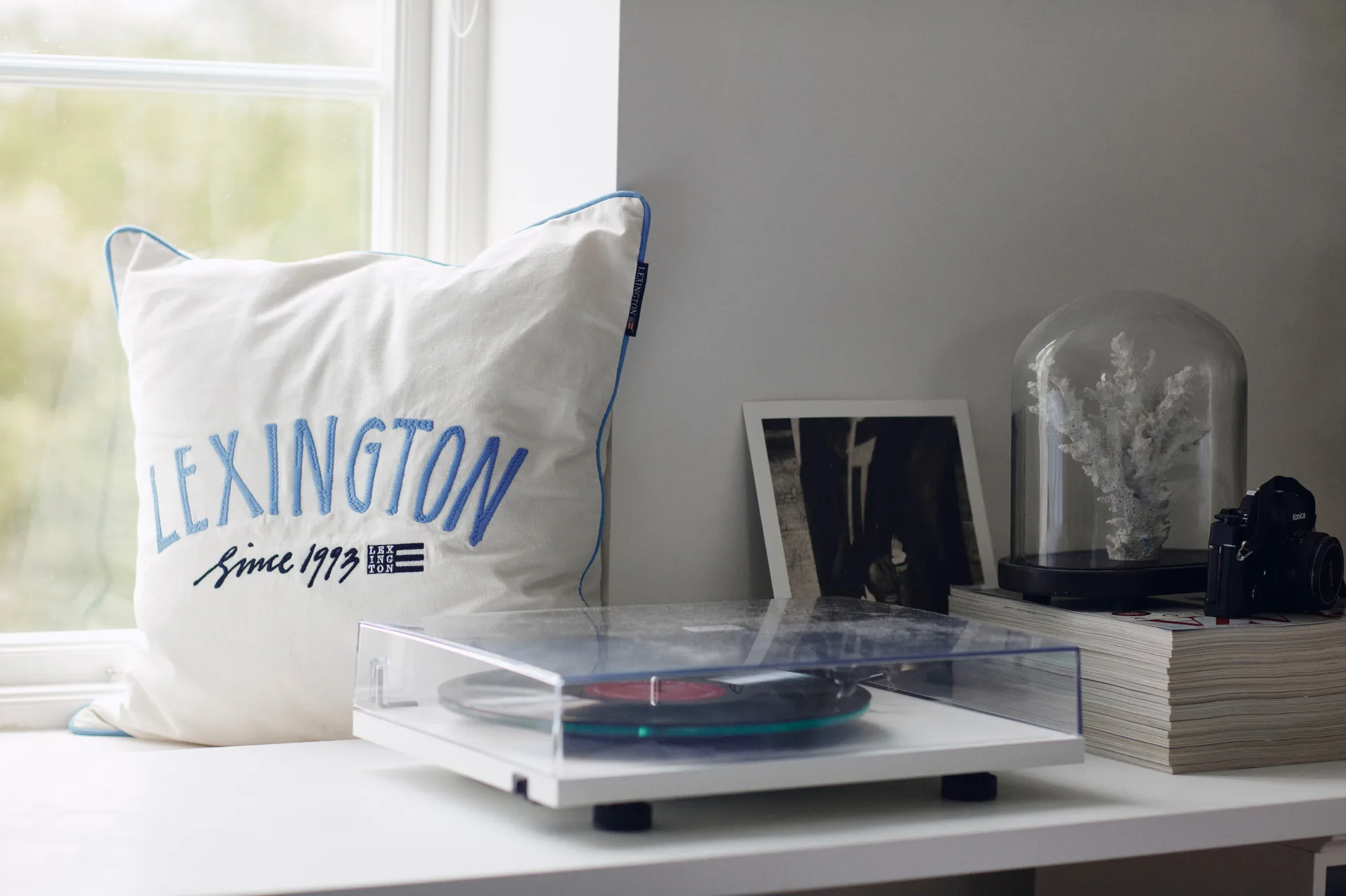 Federa in cotone organico Since 1993 50x50 cm, Bianco-blu Lexington